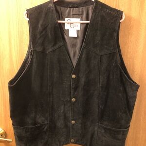 Men's Black Suede Vest